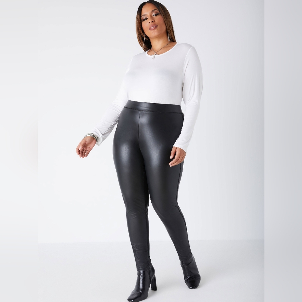 Black Faux Leather Pants